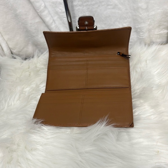 Coach Brown and Tan Monogram Clutch - Picture 7 of 9